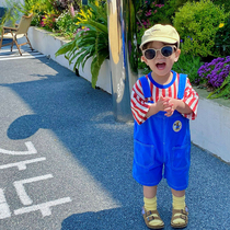 Boy pants baby back with pants children Summer clothing 2022 Summer new South Korean childrens fashion suit in childrens clothes