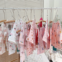 2022 Summer new children Sleeping Clothes Cartoon Printed Comfort Round Collar Thin BABY HOME SUIT AIR CONDITIONING SUIT