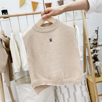 Baby childrens knitted vest Korean version of spring and autumn warm sweater waistcoat Mens and womens childrens clothing baby vest jacket