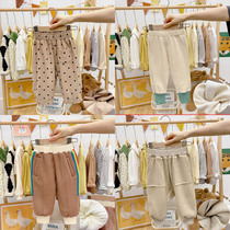 Clearance pick-up mango mother children's clothing casual pants children's baby plus velvet padded leggings boys and girls autumn and winter clothing