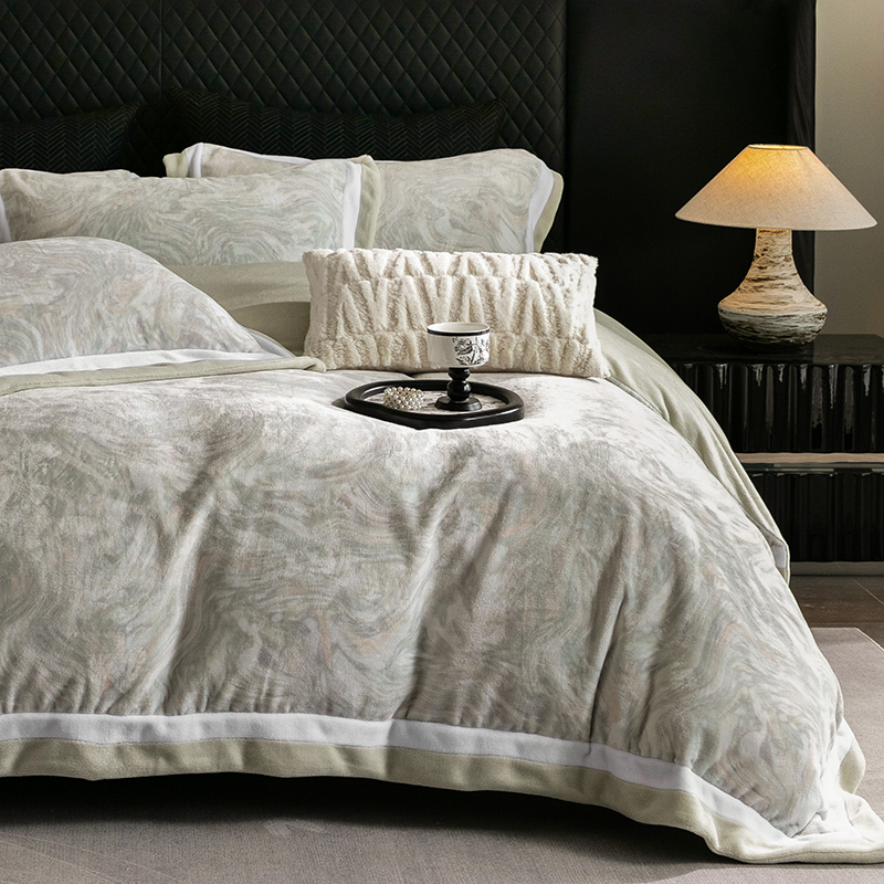 Roland Home Textiles Winter Premium Thickened Coral Milk Velvet Four-Piece Set Warm Double-Sided Velvet Duvet Cover Bedding Roland Home Textiles Winter Premium Thickened Coral Milk Velvet Four-Piece Set Warm Double-Sided Velvet Duvet Cover Bedding