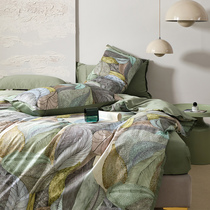 Double sided available Roland home spinning 100 long suede cotton high branch pure cotton four pieces full cotton quilt cover field oil painting