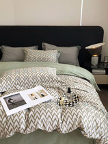 Roland Home Spinning 100 pure cotton long - duvet retro - piece sleeve four - piece sets of warm - winter cotton beds are covered