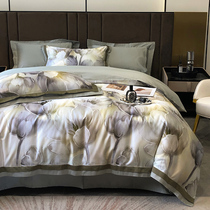 Roland Home Spin 100 pure cotton long - dust cotton in spring and autumn American digital printing four pieces of cotton are set