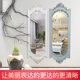 Retro full body mirror European pastoral style white carved wall hanging dressing mirror hanging mirror wall hanging dressing mirror home