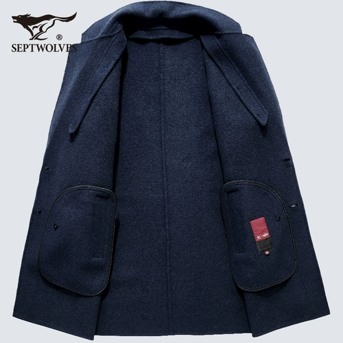 Septwolves, трендовое шерстяное пальто, зимний плащ для отдыха, в британском стиле