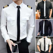 Empty Shao shirt mens long-sleeved Korean slim-fit handsome hair stylist jk uniform Nightclub ktv work clothes shirt trend