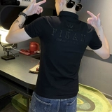 Трендовая футболка с коротким рукавом, шелковая футболка polo, коллекция 2022, в корейском стиле, изысканный стиль