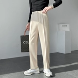 Мужские летние штаны, тонкий костюм для отдыха, изысканный стиль, свободный прямой крой