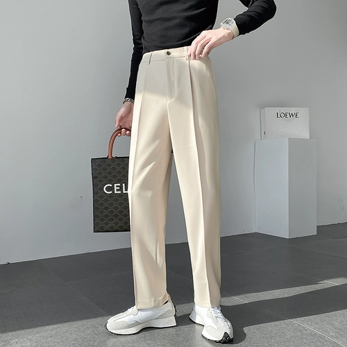 Мужские летние штаны, тонкий костюм для отдыха, изысканный стиль, свободный прямой крой