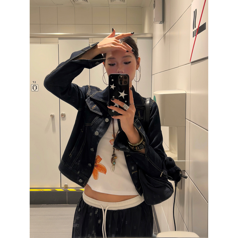 F383 2026 American Retro Deconstructed Textured Denim Jacket Loose Fit Slimming Workwear Jacket for Women F383 2026 American Retro Deconstructed Textured Denim Jacket Loose Fit Slimming Workwear Jacket for Women