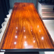 Size: 370*131 137*11 Okan solid wood log large board pineapple grid tea table tea table tea table green heart sandalwood office