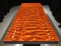 Size: 240-103-10 Ba flower board solid wood log mahogany tea table tea table furniture boss conference table