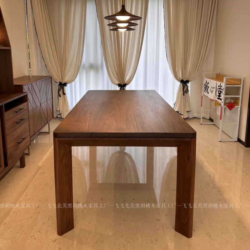 Luonai Table North American Black Walnut Dining Table All Solid Wood Rectangular Designer Workbench Long Tea Table Desk Luonai Table North American Black Walnut Dining Table All Solid Wood Rectangular Designer Workbench Long Tea Table Desk