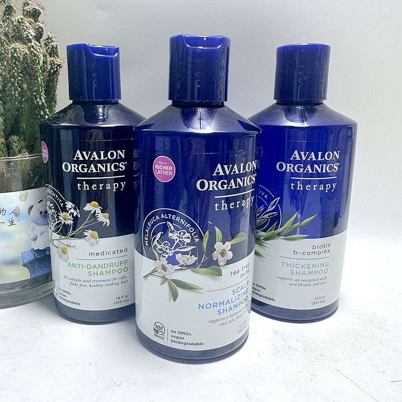In-Stock American Avalon Organics Tea Tree Mint Shampoo for Oil Control, Dandruff Removal, Hair Loss Prevention, and Hair Growth 414