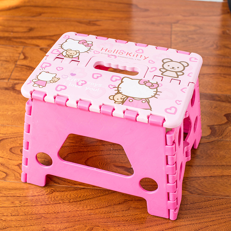 Creative cute cartoon folds portable plastic outdoor bench thickens household children's small stool