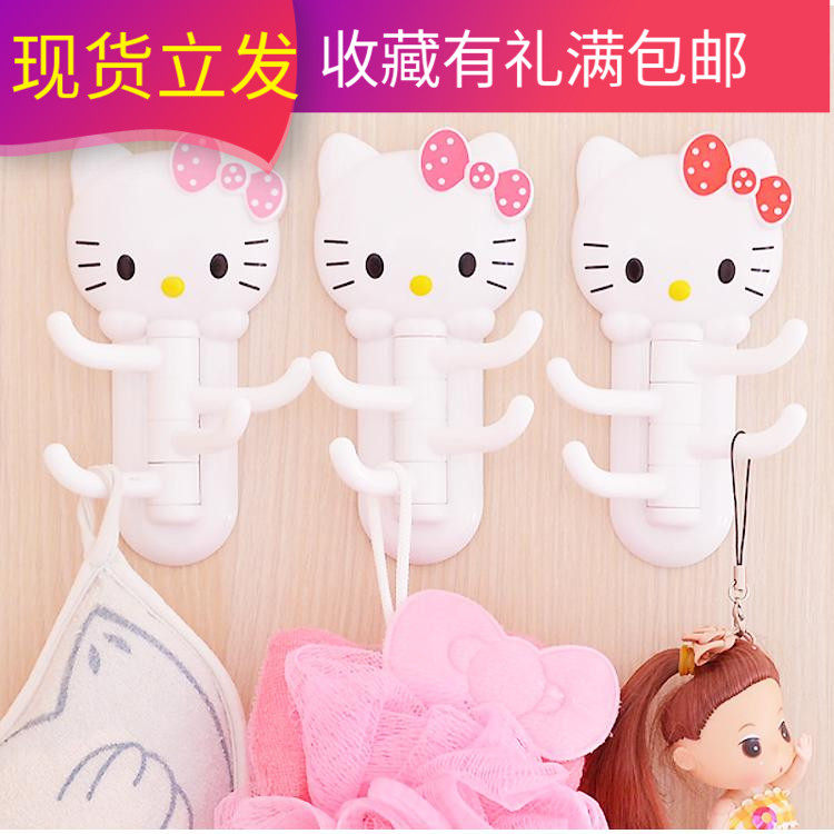 Creative New Pint Cute Cartoon Hanging Clothes Hook Wall Slime Hook Idea Multifunction Rotatable Plastic Suction Cup Hook