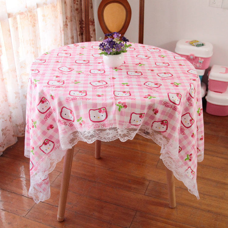 Round table tablecloth desk in students cloth network red girl cloth desk lace grid computer dorm modern