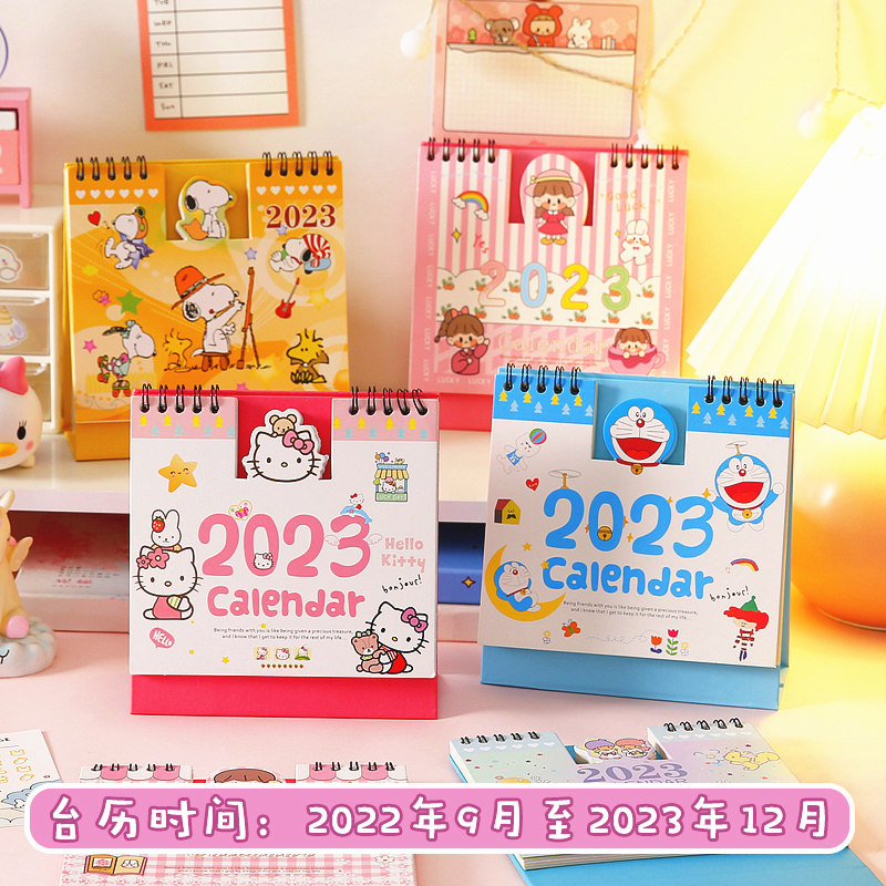 Creative cartoon desktop calendar 2023 notepad sweet hands tear small calendar message board schedule
