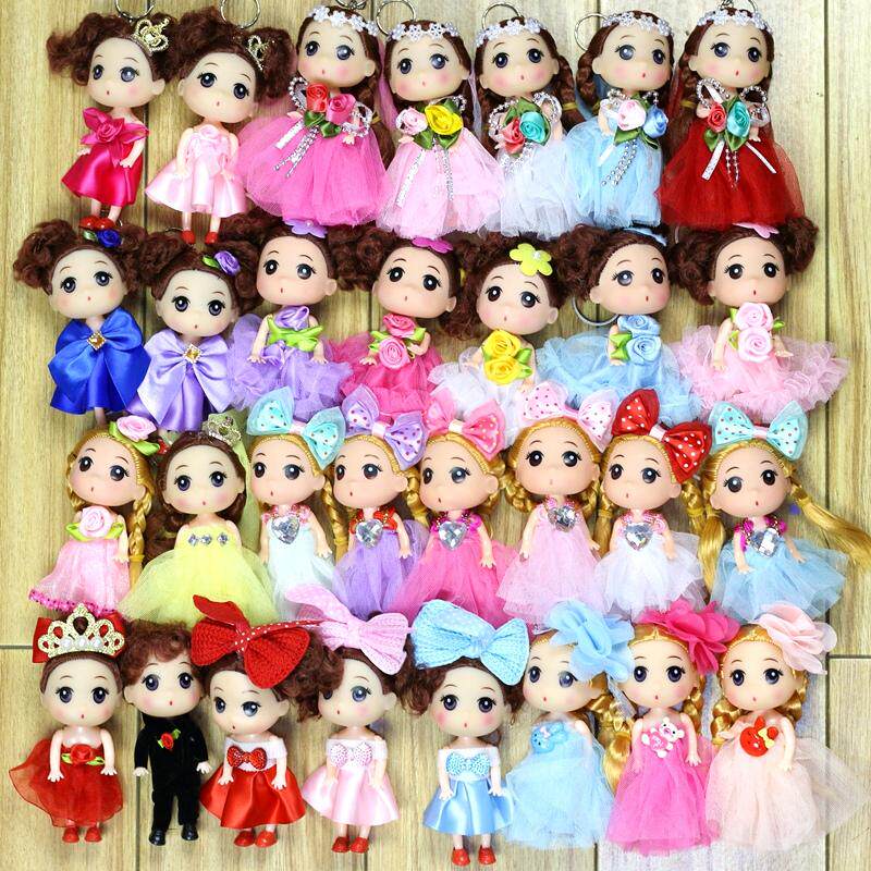 12cm Cute Doll Keychain Doll Plush Pendant Girl Kindergarten Toy Street Stall Supply Birthday Gift