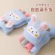 Children's gloves flip-top half-finger women's plush autumn and winter warm and cute primary school students thickened student children's writing gloves