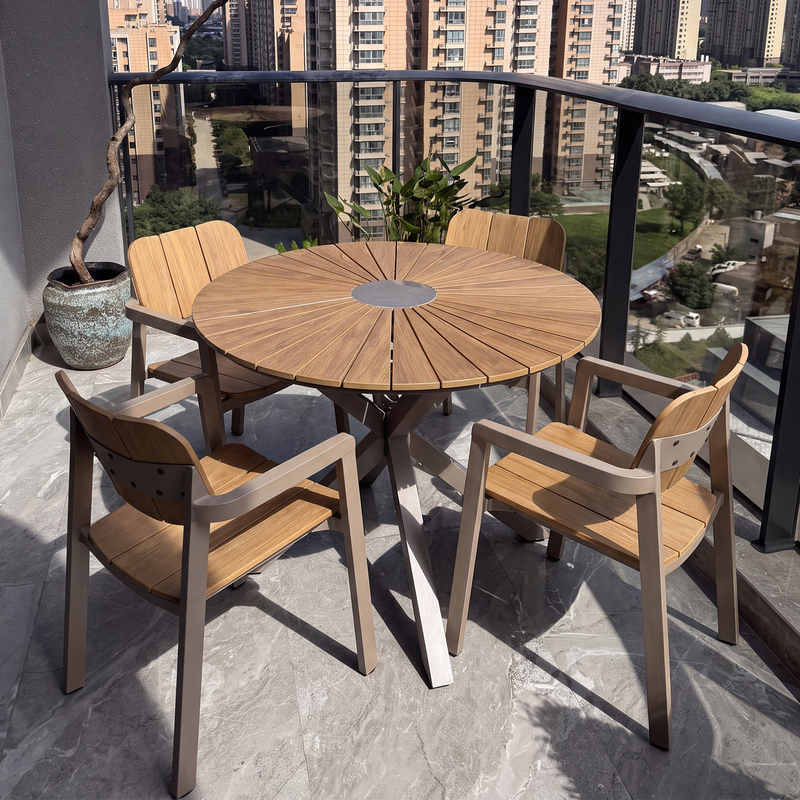 Outdoor Tables and Chairs, Courtyard Garden Leisure Tea Table and Chair Set, Designer Style Hotel High-End Commercial Dining Chair, Large Round Table Outdoor Tables and Chairs, Courtyard Garden Leisure Tea Table and Chair Set, Designer Style Hotel High-End Commercial Dining Chair, Large Round Table