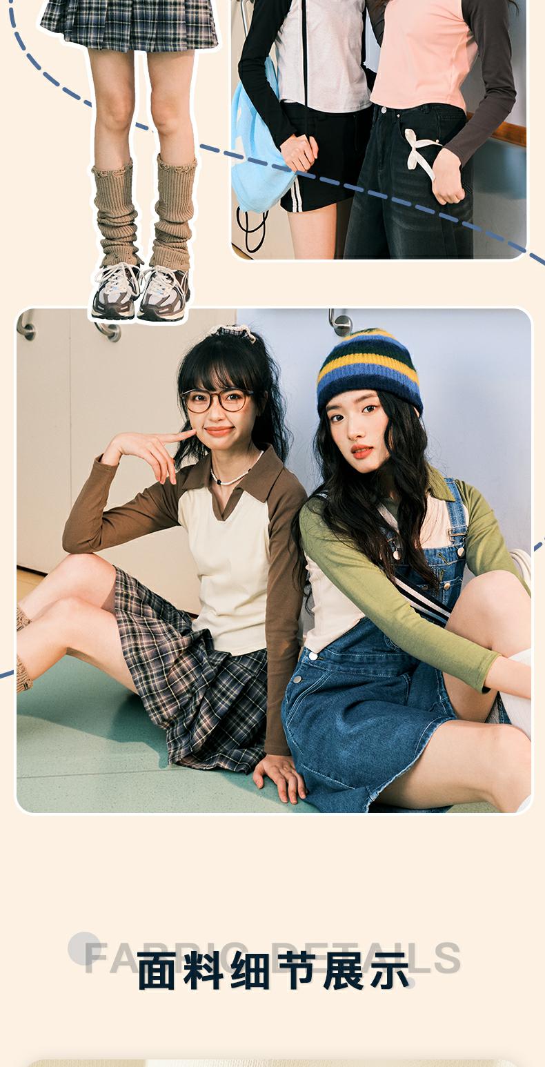 文墨 25年秋季款 修身显瘦 女式短款POLO领长袖T恤 天猫优惠券折后¥29.9包邮(¥59.9-30)多色可选 淘金币抵扣¥2