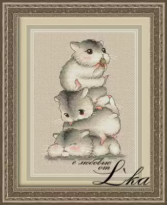 Hamsters cross stitch paper embroidery figure 2 page 128G color spray can paper printing