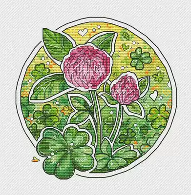 Round flower Clover Botanica cross stitch paper embroidery figure 3 page 128G color spray can Paper