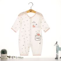 Pattern light outdoor open crotch newborn summer button-up baby jumpsuit summer boy new product explosion