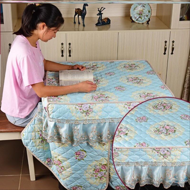 Thickened square table Desktop New Chinese electric heating stove baking fire cover set square 70cm table cover 60cm thick solid pure color