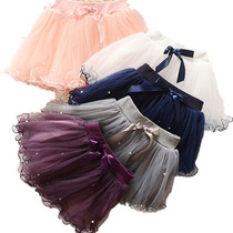 Princess yarn half-length dress girl children Super fairy Korean skirt lace simple half child Spring Spring Spring