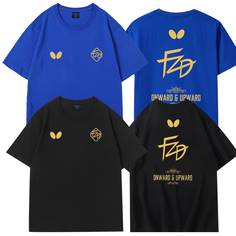 Fan Zhendong's Same Style T-Shirt, Table Tennis Competition Clothing, Pure Cotton, Round Neck, Short-Sleeved, Loose-Fitting Half-Sleeve Top for Men and Women