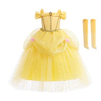 Princess Belle Princess Dress Child Girl Dress Girl Dress Beauty and Beast Belle Cos Dress Cos Show Costume