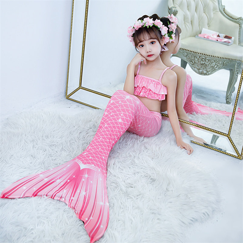Girls one-piece swimsuit summer 2021 new children's foreign style mermaid swimsuit split tail swimsuit girl