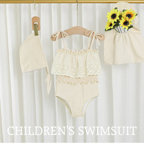 Childrens Clothing Swimsuit Korean Version Childrens Split Girl Swimsuit Pins Cute Skirt-Style Mid-Boy Baby Swimsuit Suit