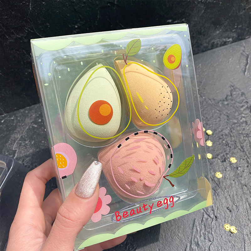 Fruit Basket Beauty Egg Set Boxperfect day diary Water drop section Beauty egg Makeup egg storage box No powder Super soft Sponge Powder puff Wet and dry