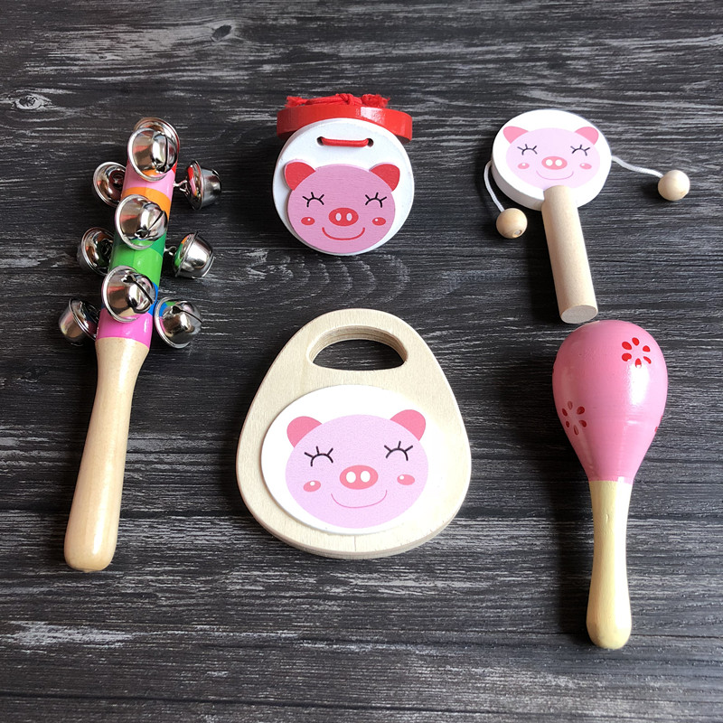 Bé búa cát nhỏ bé sơ sinh cầm tay bé nắm bắt nghe trực quan đào tạo xoa dịu đồ chơi gỗ - Đồ chơi âm nhạc / nhạc cụ Chirldren bộ nhạc cụ cho bé