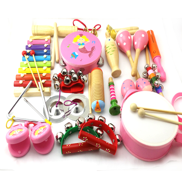 Muer Orff bộ gõ hỗ trợ giảng dạy kết hợp giáo dục trẻ sơ sinh giáo dục sớm nhạc cụ đồ chơi trống hai mặt đồ chơi cho trẻ em