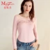 Mannif V-cổ dài tay top Thời trang ấm áp top