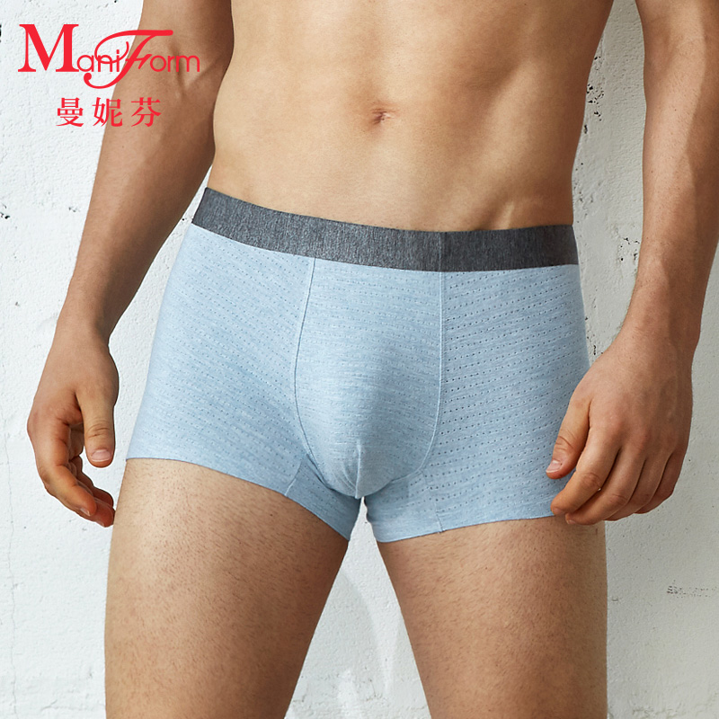 Mannephine Men's mid-waist Underpants No-mark individuality Young cotton Cotton Four Corner Pants Four Corners Soft Pants 20720093