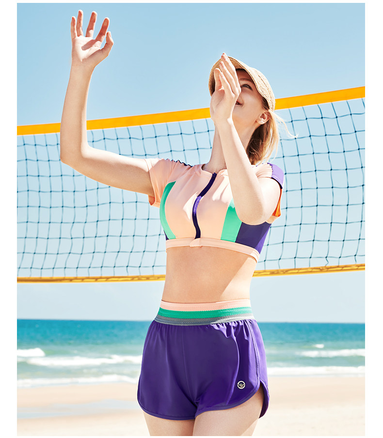  Бюстгальтер без косточек, пляжный купальник, спортивный костюм, короткий рукав 