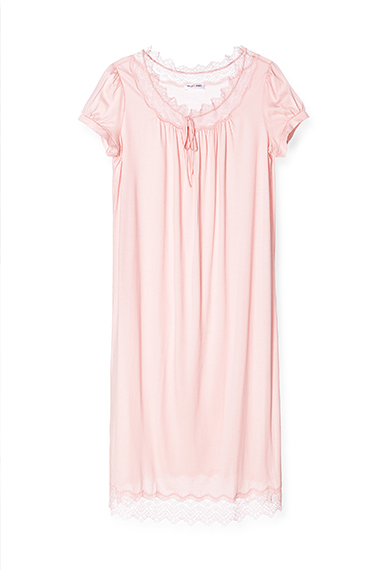 Bà Manifin nhà dịch vụ bông thoải mái ngắn tay nightdress đồ ngủ cổ tròn