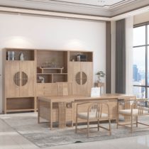 New Chinese style solid wood executive desk boss desk desk chair cabinet combination president office furniture