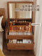 Solid Wood Dressing Table for Small Bedrooms, Mini Ultra-Narrow Bedside Table, Vintage Style Integrated Flip-Top Vanity Table with Mirror for Small Apartments