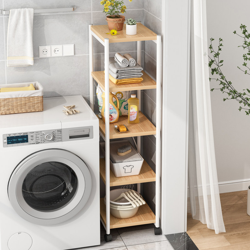 Giá đựng bột giặt có thể di chuyển được có bánh xe đặt sàn máy giặt bên góc quay khe hở ban công kệ đựng đồ chân để máy giặt kê chân máy giặt