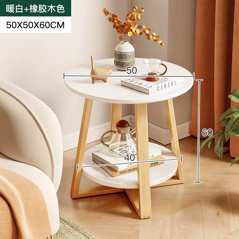 Bàn cà phê nhỏ bàn sofa bên bàn gỗ nguyên khối phòng ngủ kệ đầu giường ban công phòng khách nhà 2 lớp bàn tròn nhỏ 