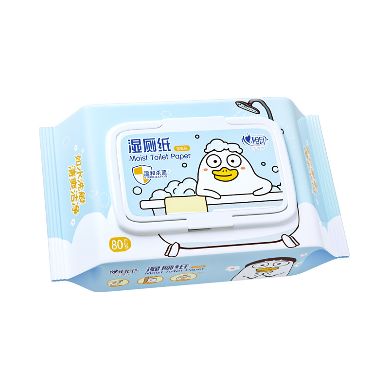 Heart phase print wet toilet paper 80 slices large pack extraction style home dress private cleaning adults wet paper towels toilet paper Buy 2 send 1