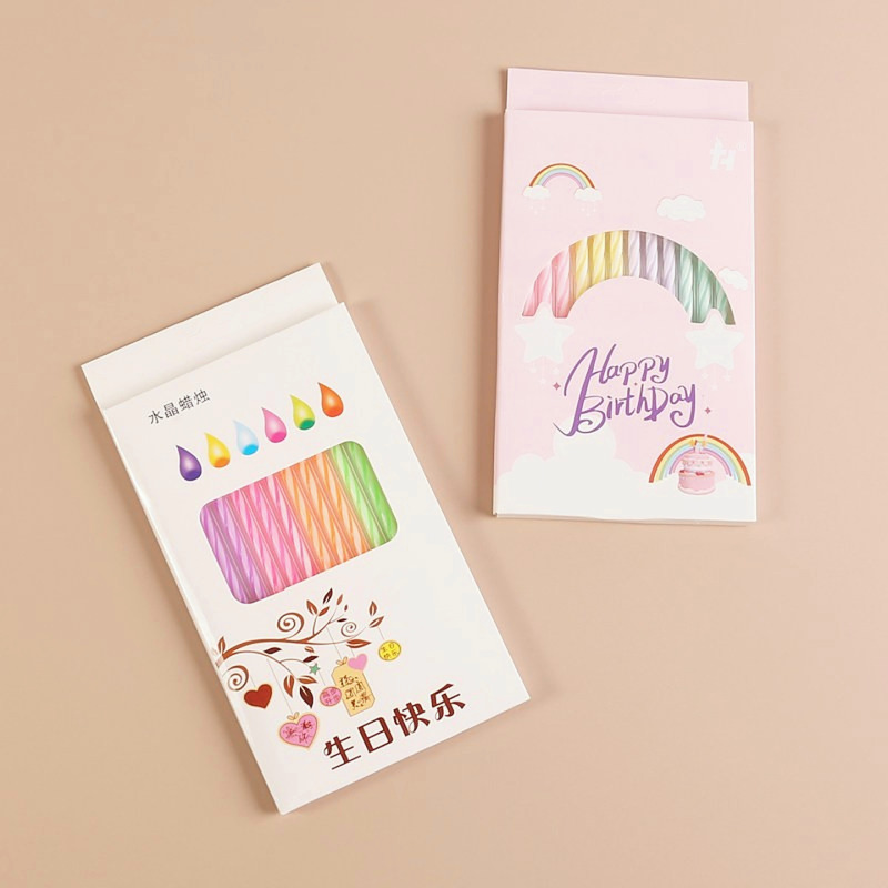 Colorful Large Crystal Candle Thread Birthday Candle Thick Thread Birthday Cake Candle Creative Romantic Party Candle