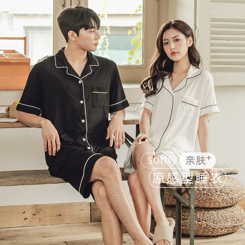 Family Mays lovers sleepwear women Summer Modale short sleeves Short sleeves Cool Comfort Type Extras Wear Home Suit Men